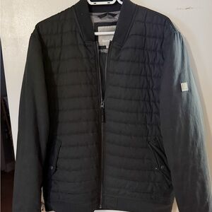 Bench black full-zip insulated bomber jacket